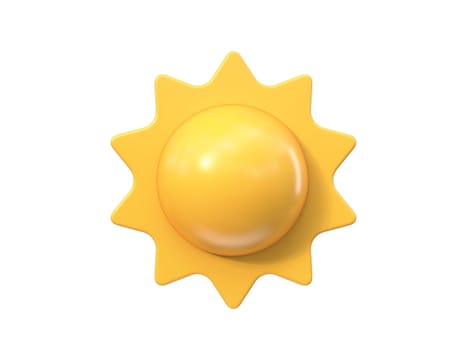 Weather icon Sun 3D rendering illustration isolated on white background