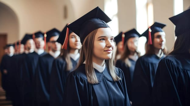 Group of Diverse International Graduating Students Celebrating. Graduation celebration. Generative ai
