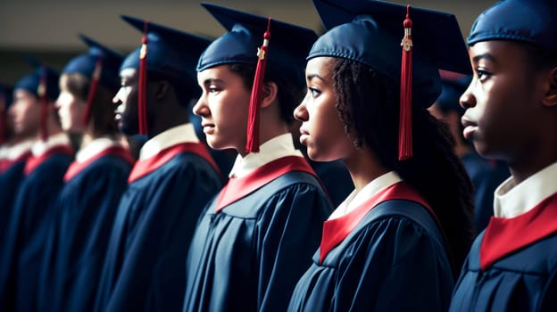 Group of Diverse International Graduating Students Celebrating. Graduation celebration. Generative ai
