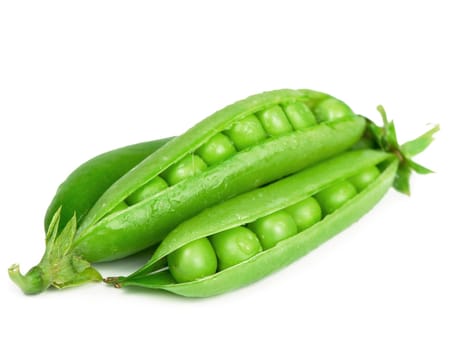 Green peas in stryuchka isolated on the white