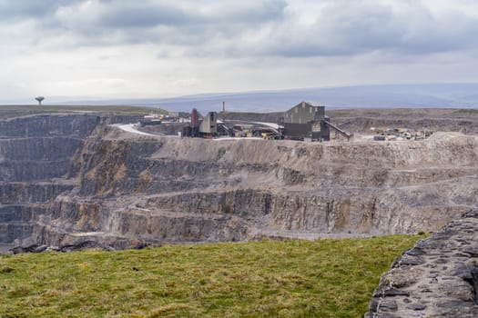 High limestone quarry of Coldstones on Greenhow Hill in Nidderdale Yorkshire