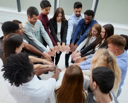 People of different ethnicities uniting to cooperate together
