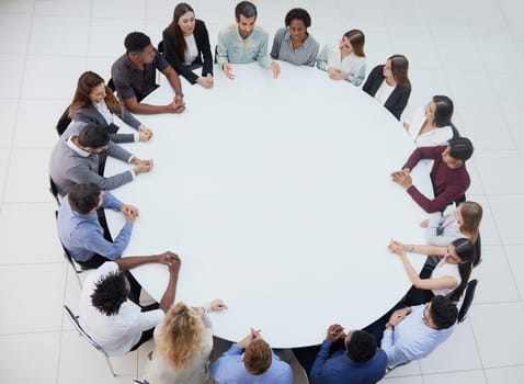 Business people discussing new project at group meeting