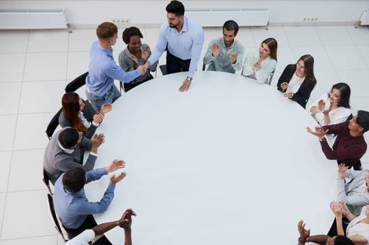 business negotiations at the round table in the conference room