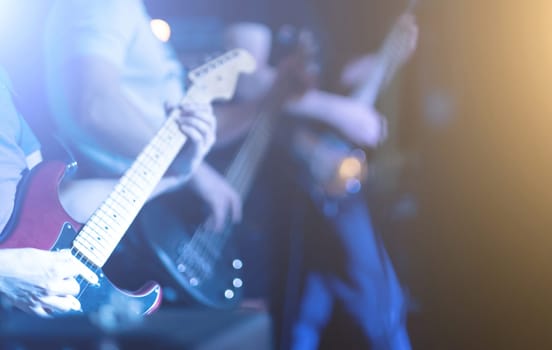music artist jamming strong solo at perform
