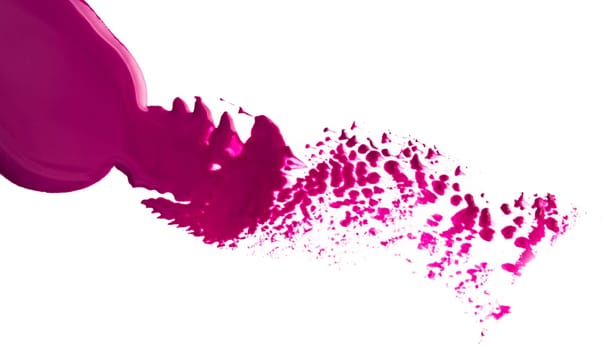 Bright violet spills on white background