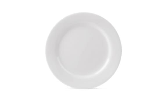 Blank white ceramic dinner dish isolated on a white background