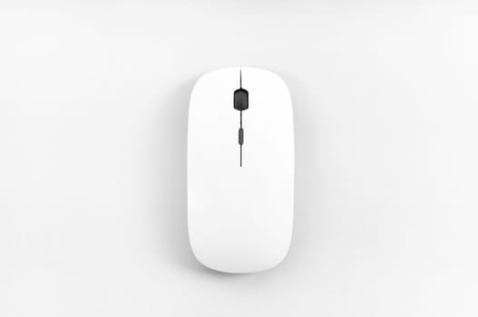 Top view of wireless mouse on white background