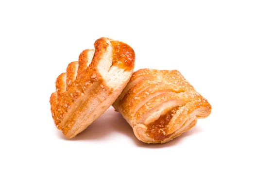 Puff pastry isolated on a white background close up