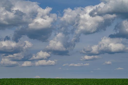White clouds at beautiful deep blue sky