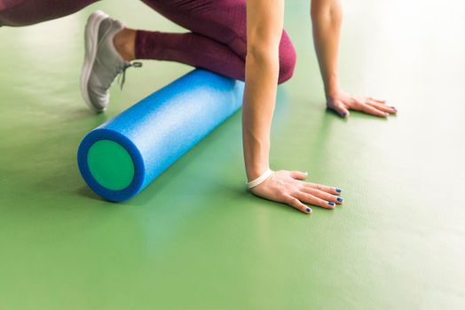 Fitness concept. Doing sport workout in the gym