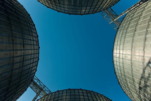 Grain elevator silos in Ukraine.