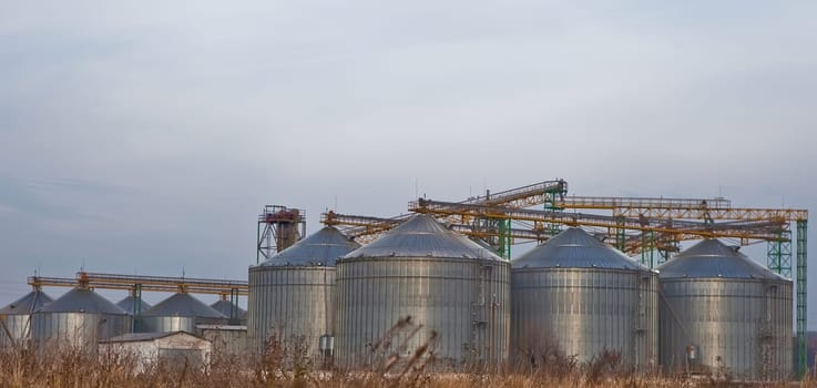 Grain elevator silos in Ukraine.