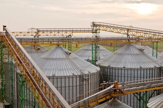 Grain elevator silos in Ukraine.