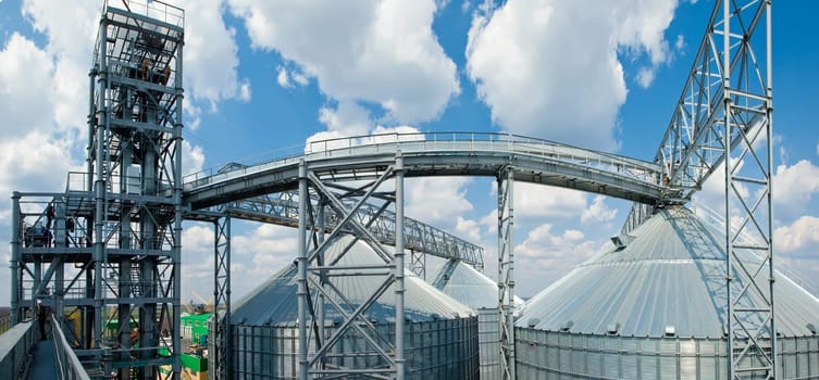 Grain elevator silos in Ukraine.