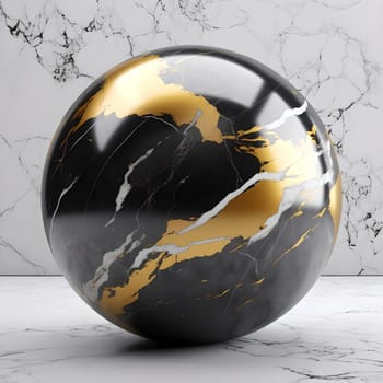 Beautiful marble spheres with gold splashes