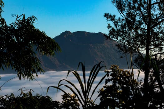 amazing view of the volcano. bali