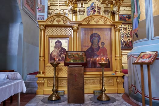 Kolomna, Russia - May 30, 2023: Interior of Russian Orthodox Church