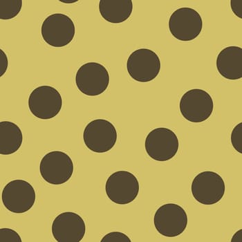 Polka Dot Seamless Pattern. Digital Paper with Brown Circles. Hand Drawn Simple Abstract Background.