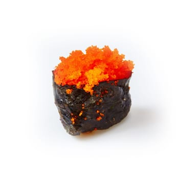Gunkan Maki Sushi with tobiko caviar. Shallow dof