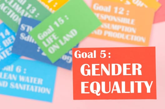 Gender Equality. The SDGs 17 development goals environment. Environment Development concepts.