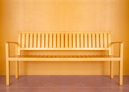 Blank Gold color Bench in golden room.