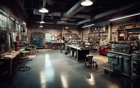 The interior of the metalworking shop. The interior of the metalworking shop. Modern industrial enterprise.