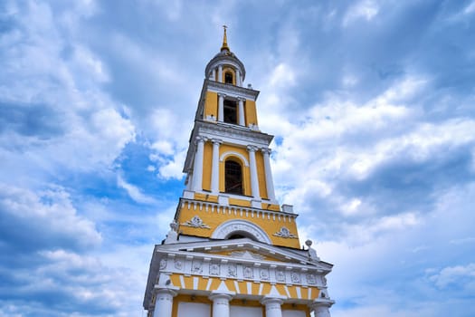 Kolomna, Russia - May 30, 2023: Ancient bell tower against the sky