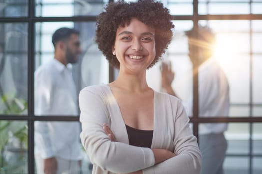 Portrait of a young business woman in an modern office