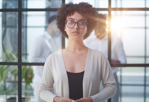 Portrait of a young business woman in an modern office