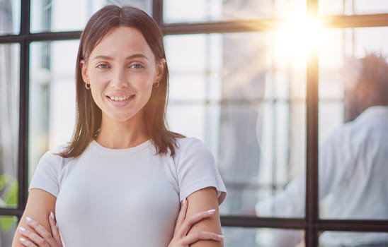 Portrait of a young business woman in an modern office
