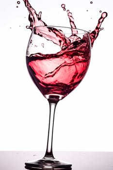 wine alcohol bordeaux glass drink concept gradient splash bar wine bottle eatery closeup white red glass pouring background celebrate party liquid light. Generative AI.