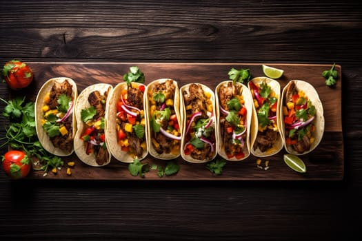 mexican hot chili fresh corn fast meal taco menu food jalapeno sauce vegetable eatery cookery avocado tomato delicious pepper cheese. Generative AI.