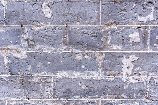 Real gray antique retro brick tone, pattern wall background in an old chinese house, close up, flat lay, top front view.