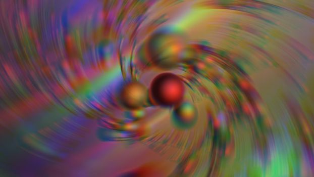 Abstract blurred background with the movement of Christmas balls.