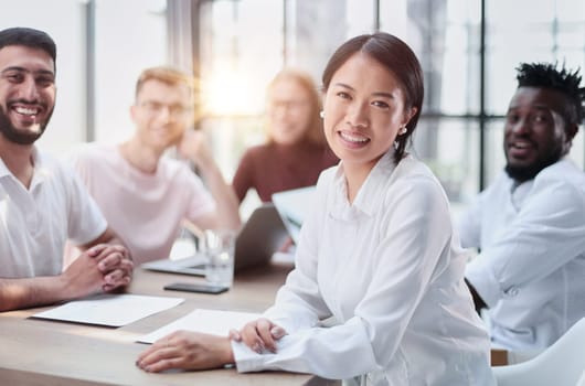 Business people conference in modern meeting room