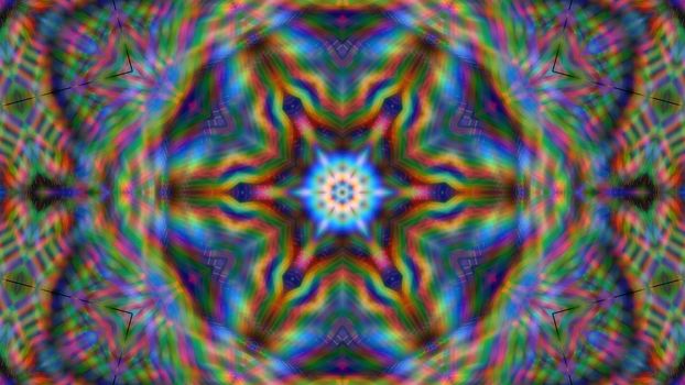 Abstract rainbow background in the shape of a star.
