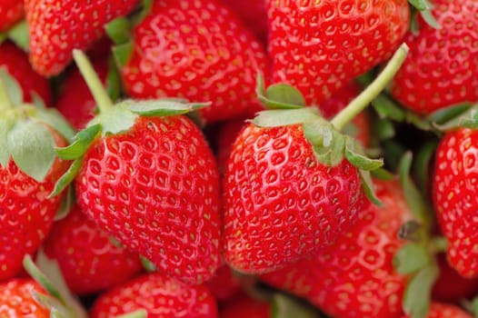 Beautiful and delicious strawberries in a wooden box basket, concept of organic farming, fresh direct delivery from orchard, close up.
