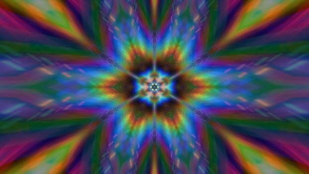Abstract rainbow background in the shape of a star.