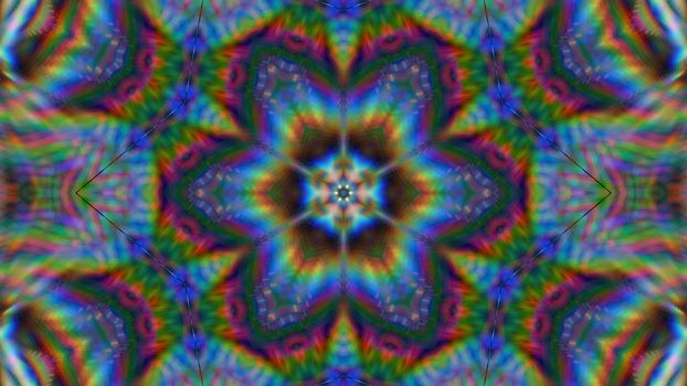 Abstract rainbow background in the shape of a star.