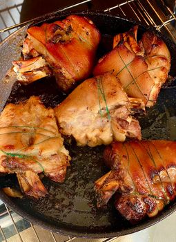 Roasted pork knuckles or legs. German traditional dish