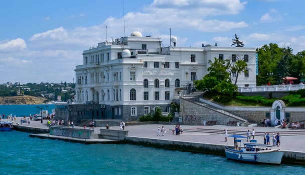 SEVASTOPOL, CRIMEA - JUNE 26, 2012: Institute of Biology of the Southern Seas on the embankment in Sevastopol, Crimea