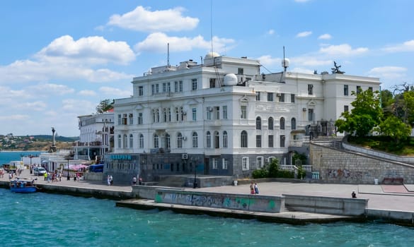 SEVASTOPOL, CRIMEA - JUNE 26, 2012: Institute of Biology of the Southern Seas on the embankment in Sevastopol, Crimea