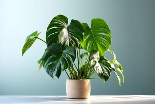 Houseplant monstera in a pot. Generative AI. High quality illustration