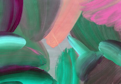 Picturesque Green brown pink acrylic oil painting texture