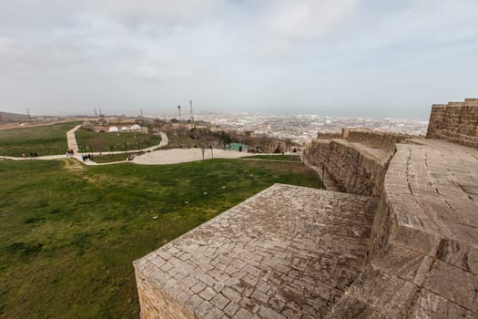 The Derbent fortress. Ancient city of Derbent. Historical sights of the Caucasus. republic of dagestan