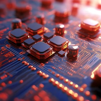 Abstract representation of the CPU on the circuit board