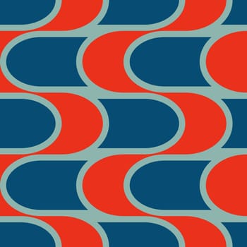 Retro seamless pattern in the style of the 70s and 60s. Geometric vintage pattern