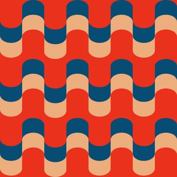 Retro seamless pattern in the style of the 70s and 60s. Geometric vintage pattern