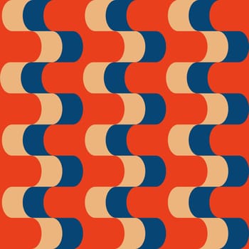 Retro seamless pattern in the style of the 70s and 60s. Geometric vintage pattern